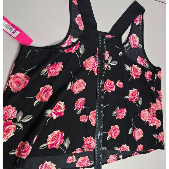 Xhiliration Swing Tank Women's XXL Black Pink Floral Scoop Neck Sleevelese NWT - Picture 7 of 16